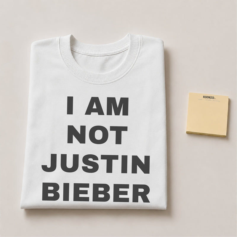 I am Not Justin Bieber Tee — mockup 2