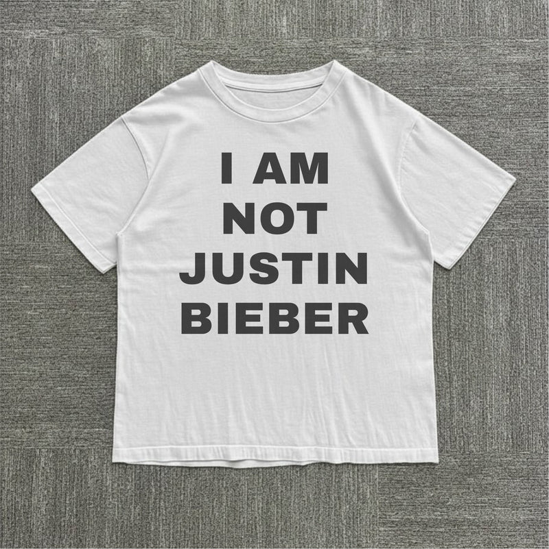I am Not Justin Bieber Tee — mockup 1