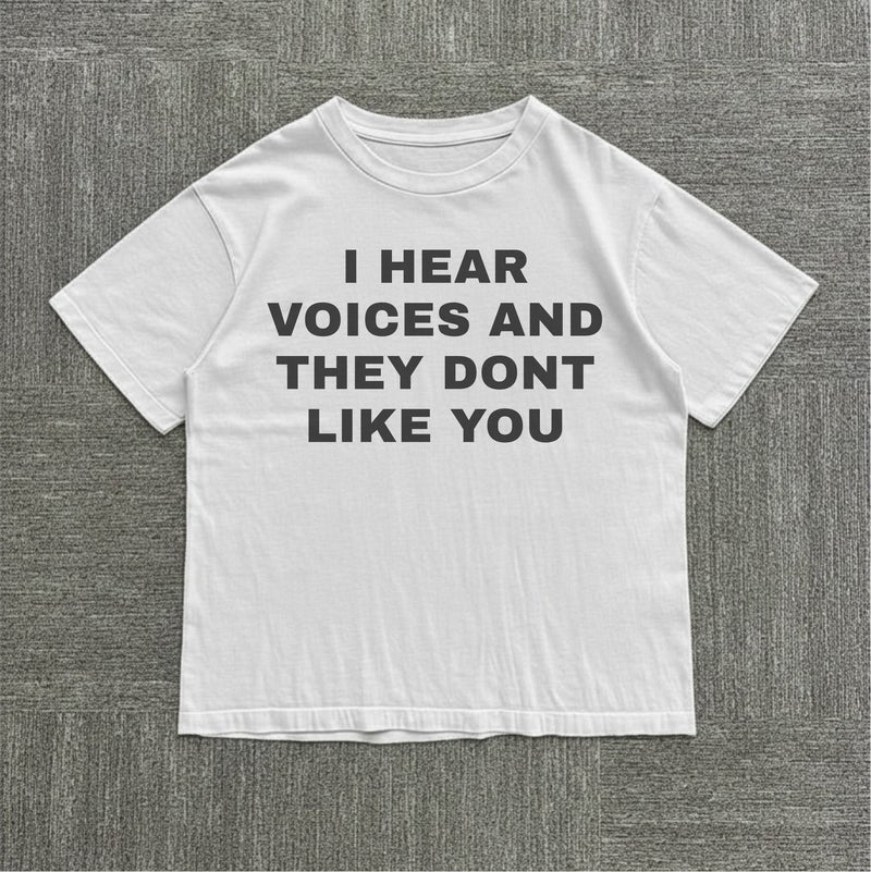 I Hear Voices Tee — mockup 1