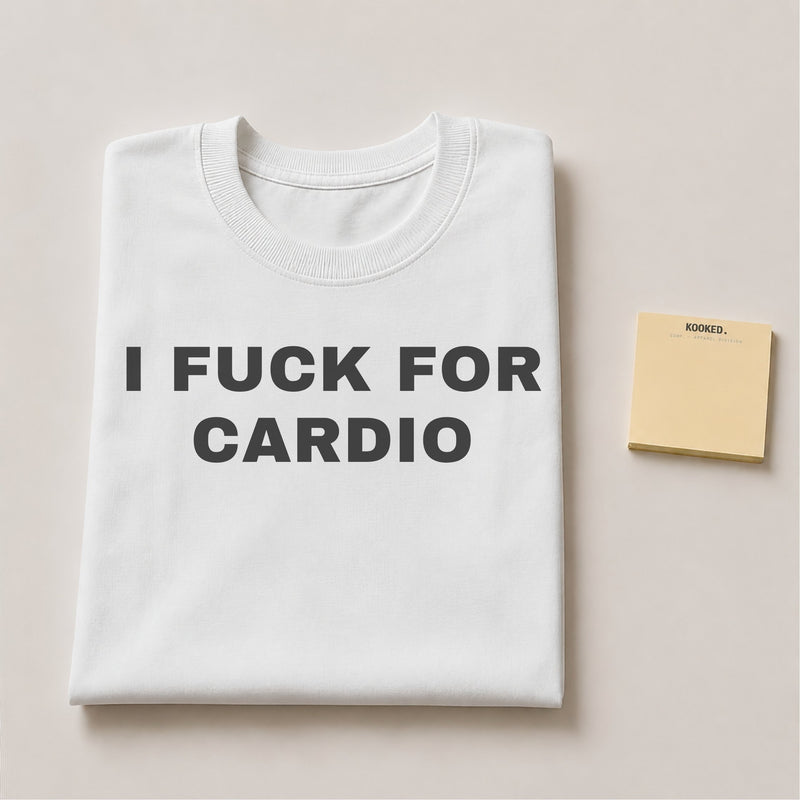 I Fuck for Cardio Tee — mockup 2