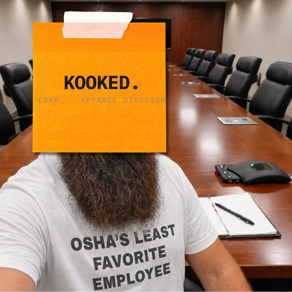 Customer wearing a KOOKED. shirt